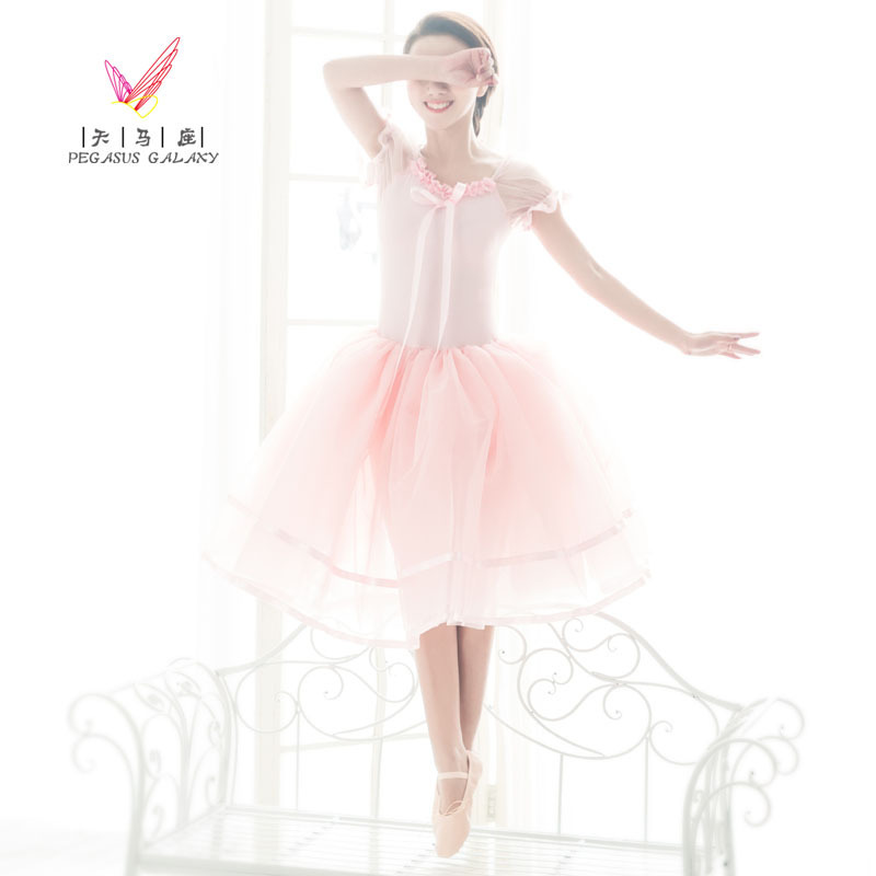 2016 Rushed Knee length Christmas font b Dress b font Kids Dance Costumes Performance Long New