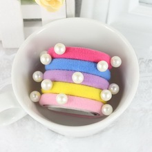 TS 5 Pcs Hot Sale New 2015 Hair Accessories Pearl Rubber bands Headwear For Women Elastic