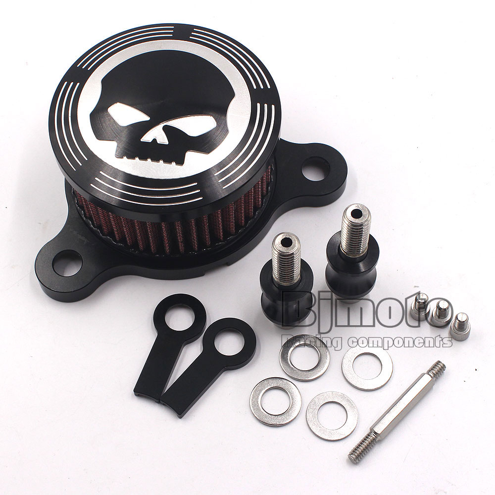 Фотография AC-004-BK Motorcycle Air Cleaner Intake Filter fit for Harley Davidson Sportster XL883 1200 Year 2004-2012