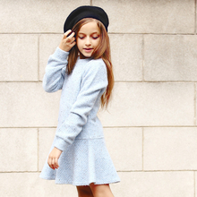 2016 Top Fashion Rushed Girl Dress Thick Kids Clothes For Winter Solid Thick Dresses Girl European Princess Style 3-18y Old