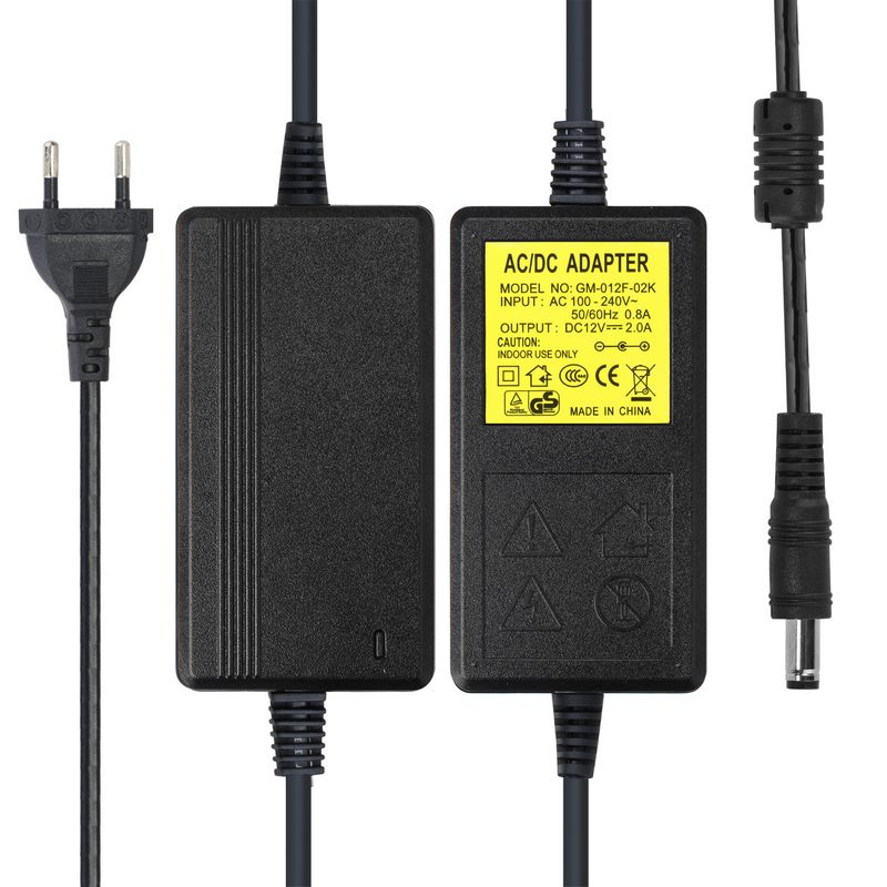 AC 100-240V Converter Adapter DC12V 2A Power Adapter Supply EU Plug For 5050 3528 LED Lighting LCD Monitor CCTV