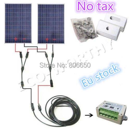Eu Stock, No Tax, COMPLETE KIT 200W Solar Panel Cells Off Grid System, 200w Solar System For Home Eu Stock, No Tax, COMPLETE KIT 200W Solar Panel Cells Off Grid System, 200w Solar System For Home