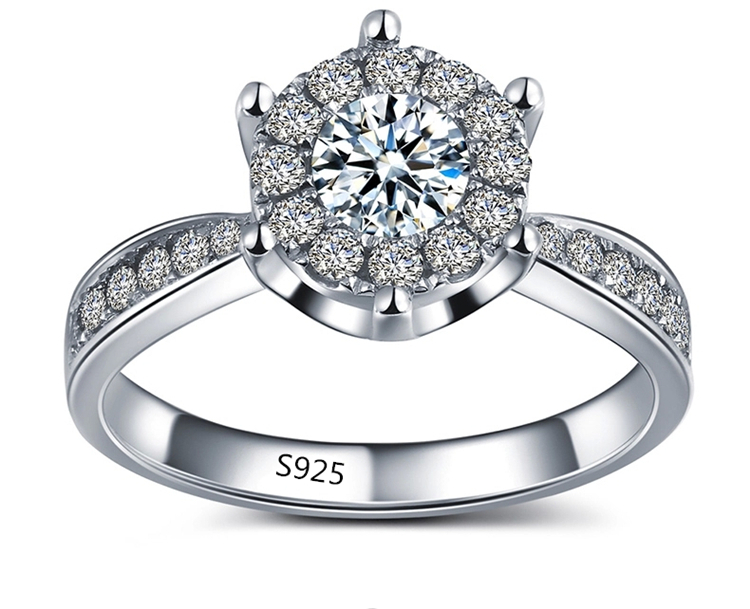 925 sterling silver jewelry classic romantic wedding love witness cubic zirconia fashion women ring ASR093