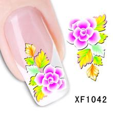 Unique design Flowers Art Water Transfer Sticker Nails Beauty Wraps Foil Polish Decals Temporary Tattoos Watermark