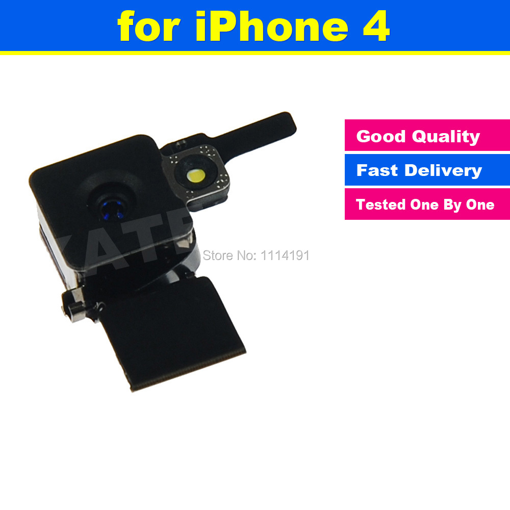 Free Shipping Back Rear Camera With Flex Cable Flash Replacement for iPhone 4 4G