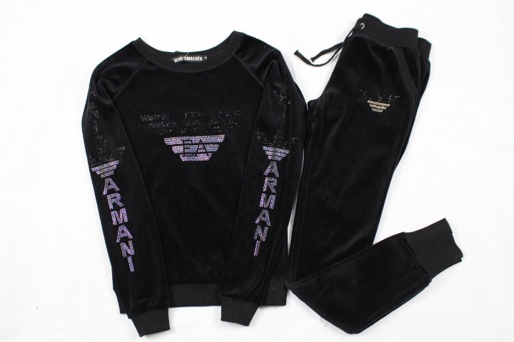 S-XXL 2015 New Sport Suit Women Cotton Sweatshirt 2 piece set women O-Neck long sleeve Hot drilling Print tracksuits sport suits black