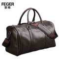 2016 Top Men Genuine Leather FEGER Brand Messenger Shoulder Travel Handbag Sports Bags Hiking Business Tote