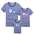 1piece Family Matching Outfit T shirt Blue Stripe Clothes For Matching Family Clothes Mother Father Son