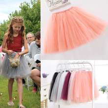 2016 summer lovely fluffy soft tulle girls tutu skirt pettiskirt 7 colors girls skirts for 2-10Y kids mother daughter clothes