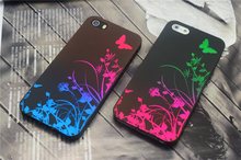 For iphone 5 5S Back Case with Butterfly Gradient Flower Hard PC Cover