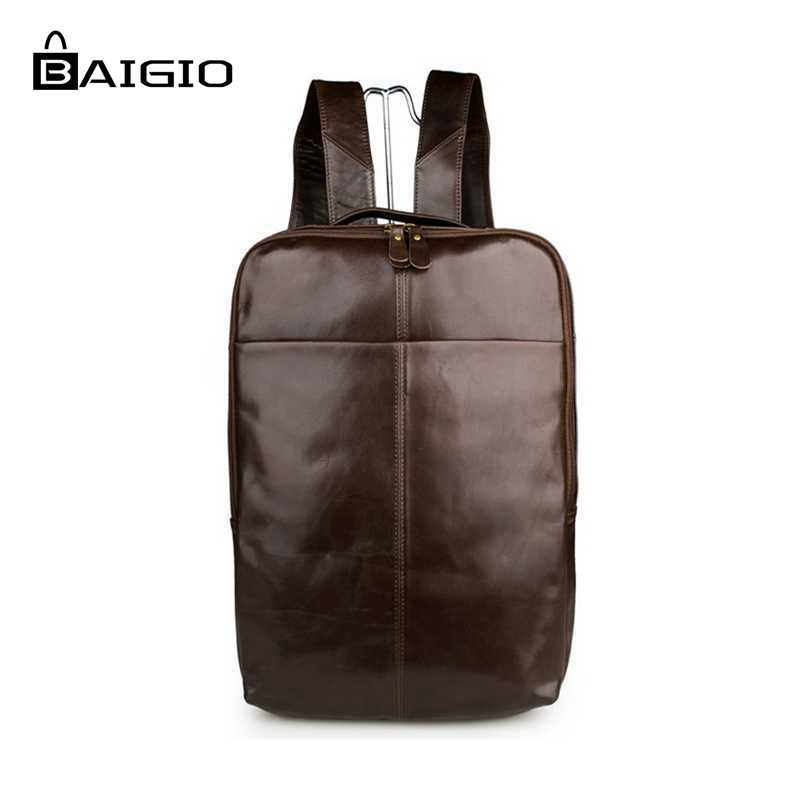 Baigio Mens Backpacks 14 Inch Laptop Bag Backpack Font Vintage Genuine Leather Baigio Mens Backpacks 14 Inch Laptop Bag Backpack Font Vintage Genuine Leather