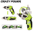 CRAZY POWER 3 6V Electric Battery Power Screwdriver Foldable Adjustable Cordless Screwdriver Drill Household DIY With