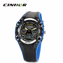 Ak9132 semejantes con estilo 50 m impermeable de los deportes del cuarzo del reloj Digital – negro + azul ( 1 x CR2016 )