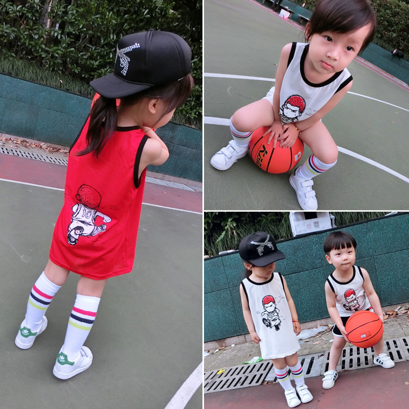 2015 Summer Sleeveless Vest Basketball Dress Baby Girl Clothes
