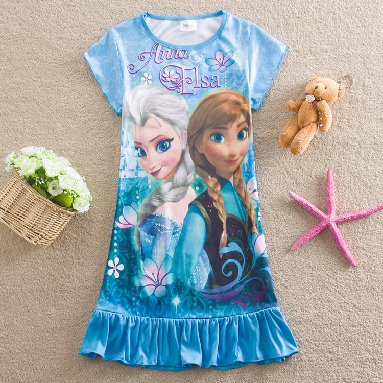 New 2015 summer style Anna&Elsa dress children clothing girls dress kids girls princess deress girl party dress nightgown