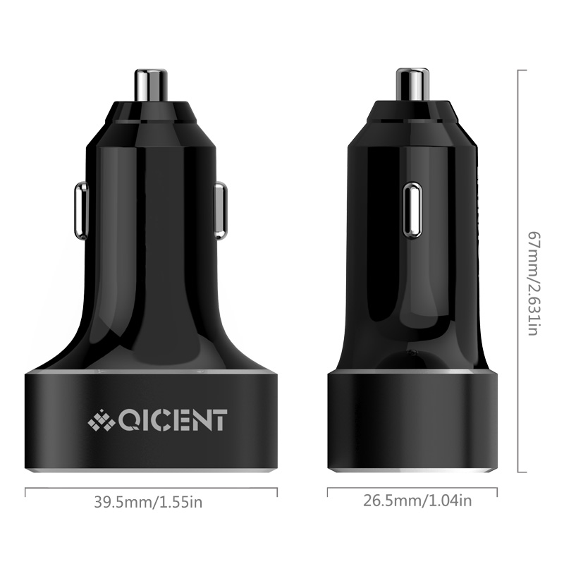 Qicent UCP-3P-BK 25  USB 3-Port 5  2.4A      GPS  -  USB  ,