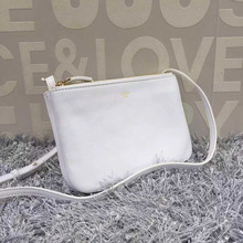 Free shipping spring genuine leather trio three layer small messenger envelope women’s handbag cross-body shoulder bag