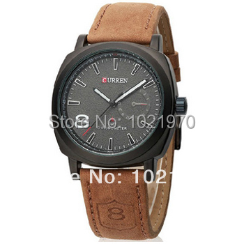 New 2014 hot fashion military watches leather strap watches bussiness men s sports watches men quartz