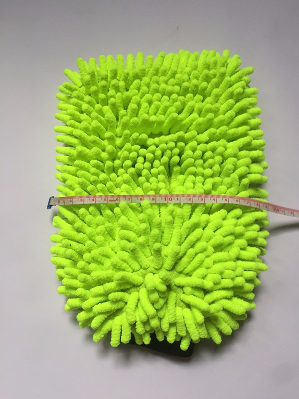 Green Microfiber chenille glove (7)