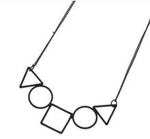 Brand New Fashion Jewelry Necklace Popular Matte Black Gold Silver Alloy Geometric Triangle Pendant Necklace for