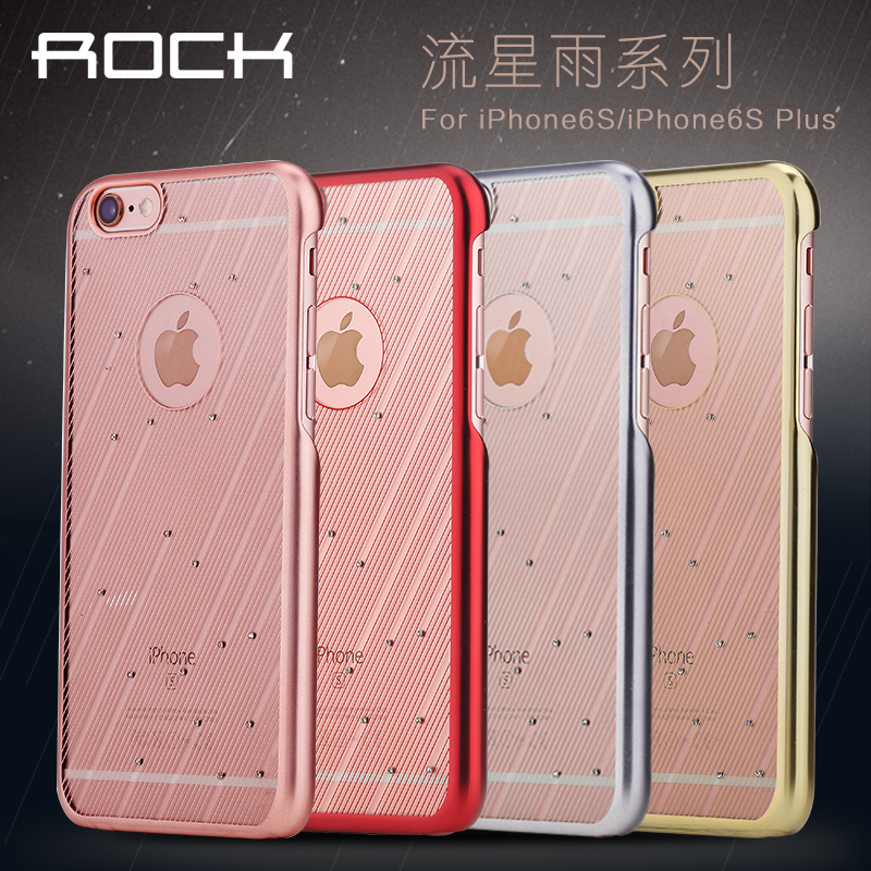 10pcs/lot For iphone6S Original ROCK meteor series ultrathin PC Back phone  Case For Apple iphone 6S 4.7inch  LUXURY bling case