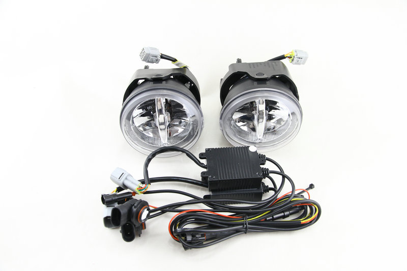 New Led Front Fog Light Kit Assembly W White Drl Halo