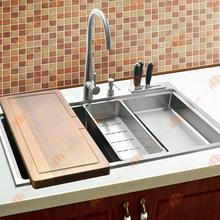 38-Inch 12mm-Thickness Stainless Steel Topmount Drop in Double Bowl Kitchen Sink Free Accessories