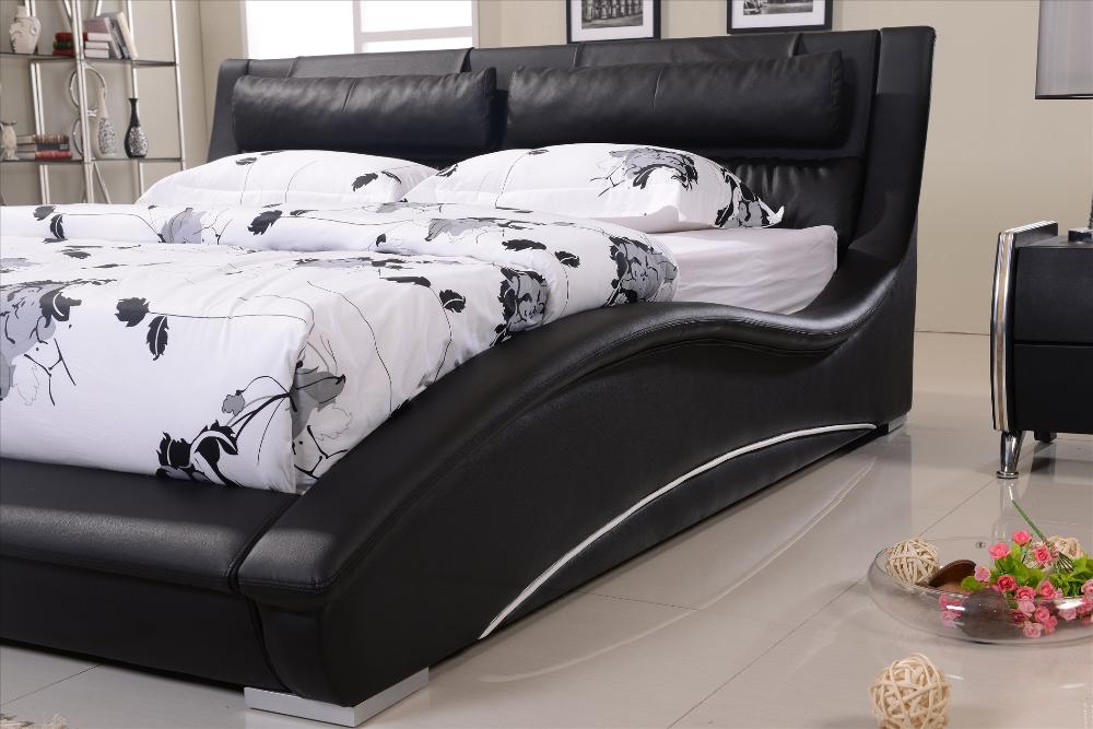 furniture bedroom confortable black leather headrest bed furniture bedroom confortable black leather headrest bed