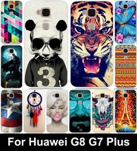 Хорошие бампера для Huawei G8 G7+ из мягкого высококачественного силикона с принтом.