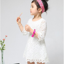2-7Y Sweet Kids Baby Girl Sets Princess Dress Clothing Floral Flower Lace Party DressZQ1