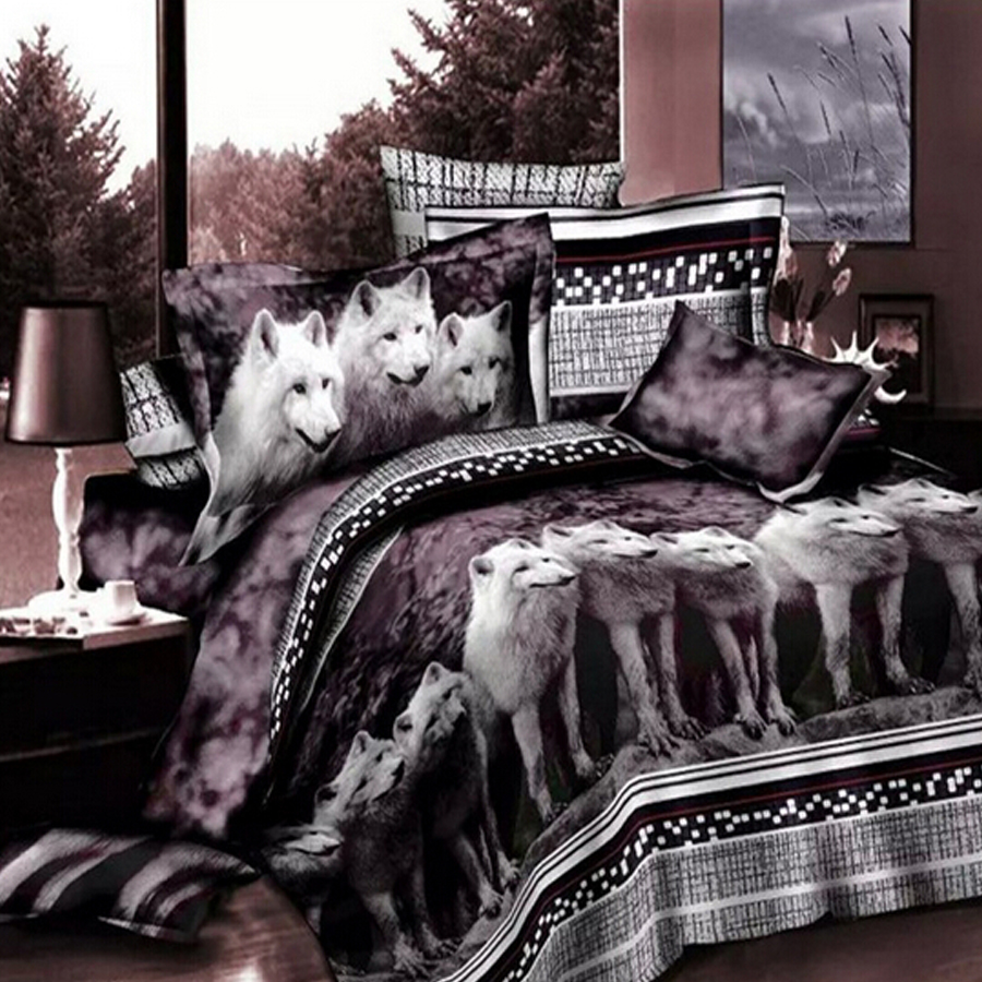 Wolf queen bed sheets koop goedkope wolf queen bed sheets loten ...