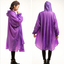 2016 purple raincoat poncho women waterproof hat motorcycle bikeTransparent Rain Poncho Coat Jackets Female chubasqueros