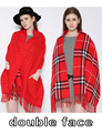 Winter Fashion Girls Tartan Scarf Women Poncho Bandana Plaid Scarves New Designer Acrylic Basic Shawls Womens