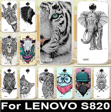 High Quality Hard Cover Case For Lenovo S820 Mobile Phone Cases Painting Protective Back Covers Cat