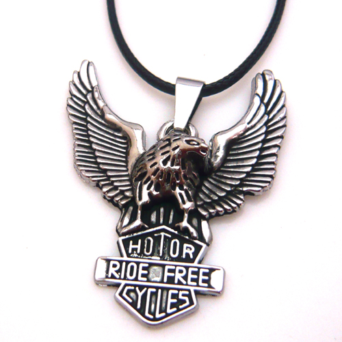 free shipping Fashion jewelry high quality cross titanium steel gladiator style flying eagle pendant necklace