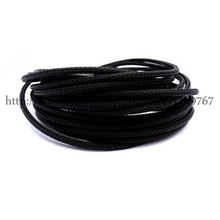 Free Shipping Brand New High Density 10M/Lot Black 2mm Insulation Lightning Shielding PET Braided Sleeving