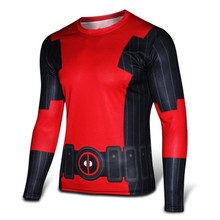 2016 Marvel Avengers Captain America 2 winter soldier deadpool Costume 3d Superhero T shirt Men Long sleeves Sport tshirt homme