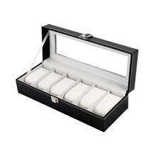 Classic 6 Grid Luxury Refinement Slots Wrist Watches Gift Case Jewelry Display Boxes Storage Holder Fast Free Shipping