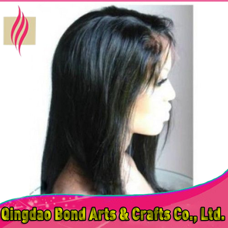 Swiss Lace Indian Remy Hair Front Lace Wig Free Shipping Silky Straight Front Lace Wig Natural Color