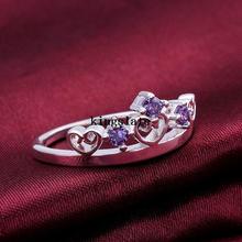 Exquisite Crown Princess temperament 925 Silver Rings New Listing inlaid Beautiful amethyst Fashion Jewelry Free shipping