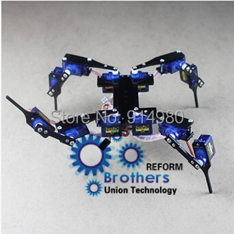Фотография Quadruped / 4 legged robot multi-legged robot full servo bracket accessories RC Mini Robot  kit bulk,toy,steering gear