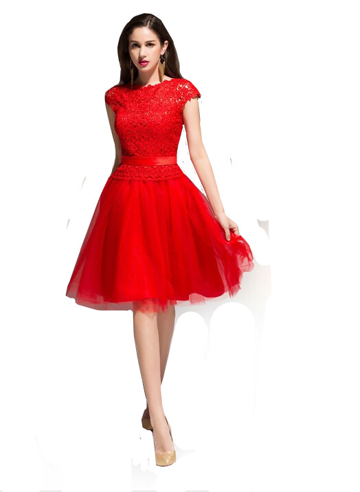 short red cocktail dress