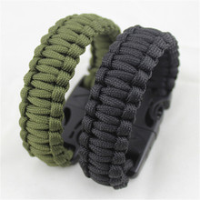 Outdoor Survival Bracelet Kits men Wristbands Emergency Rope Gear Whistle Flint Fire Starter Scraper Camping Hiking
