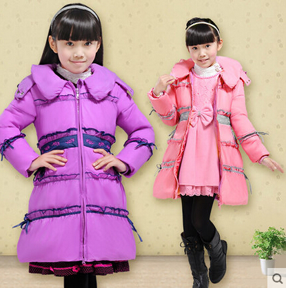 Brand New Children Clothes Duck Down Girls Jacket Warm Hooded Slim Baby Girl Mid-long Coat Thick Winter Down Jackets H6174