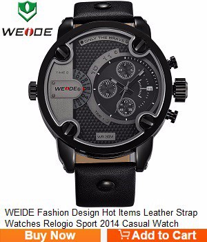 WEIDE Fashion Design Hot Items Leather Strap Watches Relogio Sport 2014 Casual Watch Complete Calender Water Resistant WH3301B