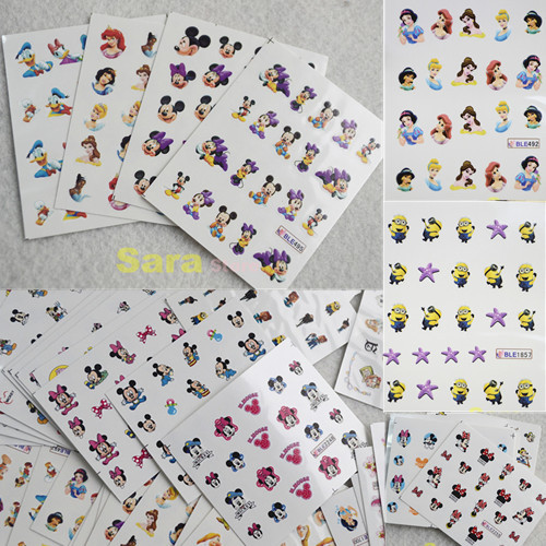 77 sheets Cute Cartoon Water Transfer Nail Stickers Foils Polish Watermarks Decals DIY Nail Beauty Decoration