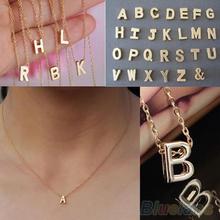 Fashion Women s Metal Alloy DIY Letter Name Initial Link Chain Charm Pendant Necklace 1V7V