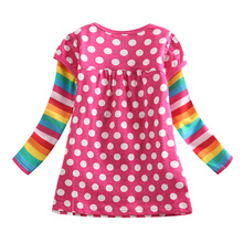 4 colors Fashionable girls frock hot children clothes polka dot dresses girls nova baby clothing autumn