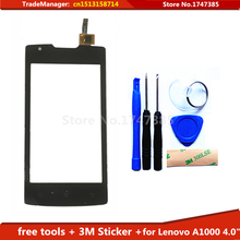 Tools+3M Sticker Original New For Lenovo Smartphone A1000 4.0″ Touch Screen Glass Capacitive sensor Digitizer panel Black white