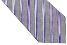 NT0617 Gray Purple Stripes Woven Mens Necktie New Silk Polyester Business Casual Wedding Fashion Knitted Ties